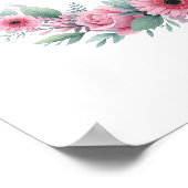 Poster Éléphant rose avec couronne florale (Coin)