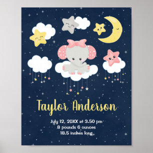 Poster Elephant rose et la marine statistiques de naissan