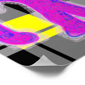 Poster Eléphant rose et plaid (Coin)