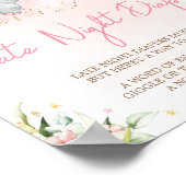 Poster Eléphant rose Floral Diaports nocturnes (Coin)