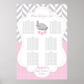 Poster Eléphant rose, gris blanc - 6 Sièges (Devant)