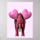 Poster Eléphant rose romantique (Devant)