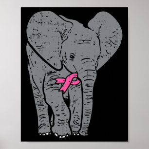 Poster Elephant rose Ruban Bleu Défenseur de la sensibili