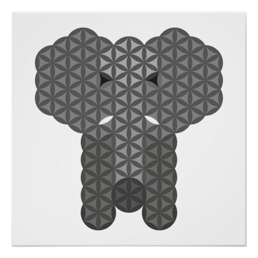 Poster éléphant sacré - éléphant de la vie. (Devant)