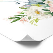 Poster Elephant, Safari, Fleurs roses, Pépinière (Coin)