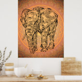 Poster "Elephant Spirit" - version2, animal totem surréal (Cuisine)