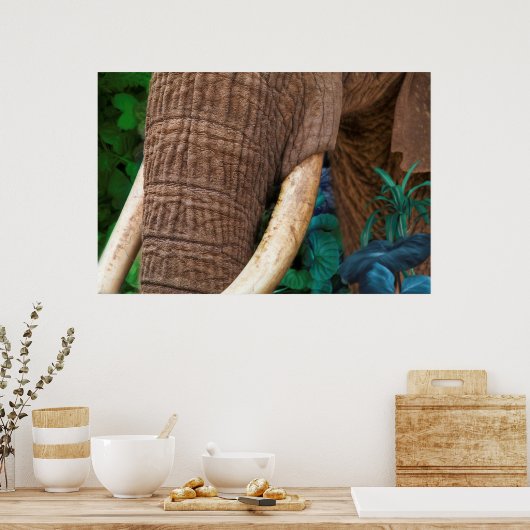 Poster Elephant Tend Mon Jardin (Cuisine)