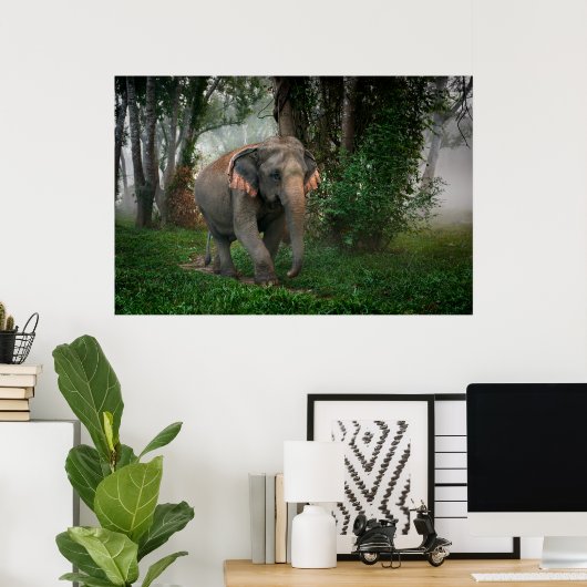 Poster Elephant thaïlandais (Bureau à domicile)