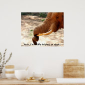 Poster éléphant tronqué tordu (Cuisine)