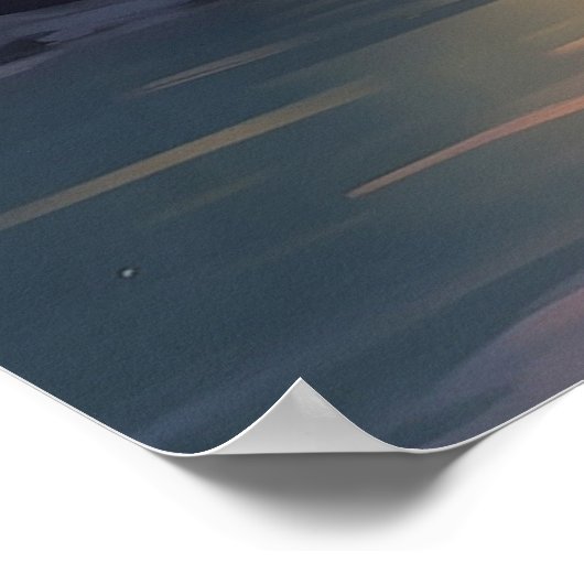 Poster Eléphant unique au coucher du soleil avec papillon (Coin)