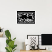 Poster Éléphant & Veau (Bureau à domicile)