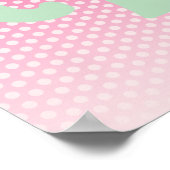 Poster Eléphant vert à la menthe sur rose (Coin)