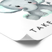 Poster Eléphant vert à la Monnaie Prenez un Baby shower d (Coin)