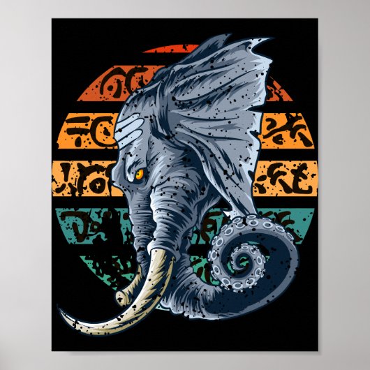 Poster Elephantopus Tentacule Trompe Lovecraft (Devant)