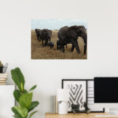 Poster Eléphants (Bureau à domicile)