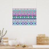 Poster Eléphants avec Motif aztèque Belle (Cuisine)