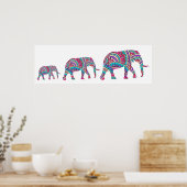 Poster Eléphants colorés (Cuisine)
