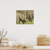 Poster Éléphants d'Asie indiens (Cuisine)