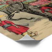 Poster Éléphants de cirque et chevaux (Coin)