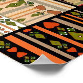 Poster Eléphants de Patchwork : Texture ornementale (Coin)