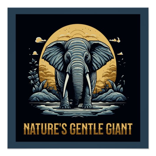Poster Éléphants Le Géant Gentil de la Nature (Devant)