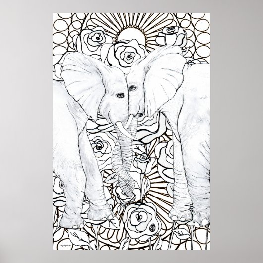 Poster Éléphants Loyaux (Devant)