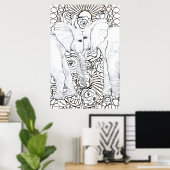 Poster Éléphants Loyaux (Bureau à domicile)