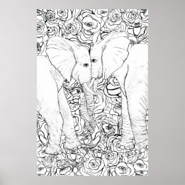 Poster Éléphants Loyaux
