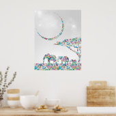 Poster Eléphants sur la Savannah (Cuisine)