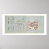 Poster Elevage avant et section pour maison et studio f (Devant)