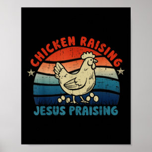 Poster Élevage de poulets & Jésus Louer