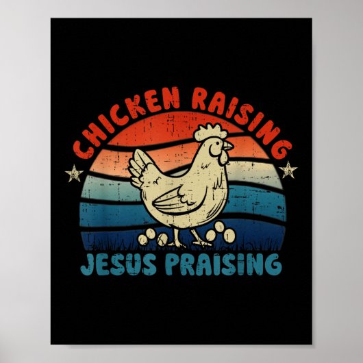 Poster Élevage de poulets & Jésus Louer (Devant)