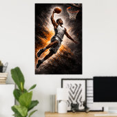Poster Élévation Implacable – Dunk Puissant de Basket (Bureau à domicile)