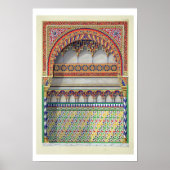 Poster Elevation of an alcove in the Pateo del Agua, Alha (Devant)