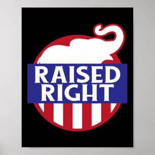 Poster Élevé à droite Élevé à droite Votez Trump Éléphant