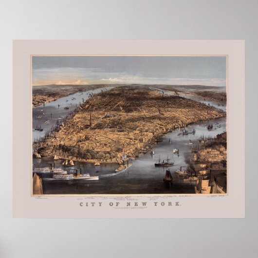 Poster Élevé sur New York City en 1856 (Devant)