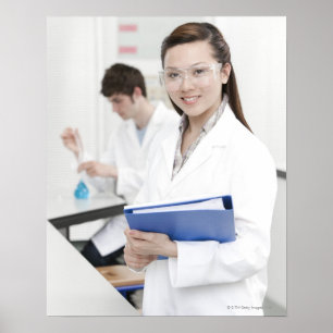 Poster Élèves dans une leçon de la science