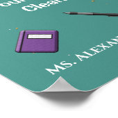 Poster Élèves Enseignant Nettoyer l'école Personnaliser (Coin)