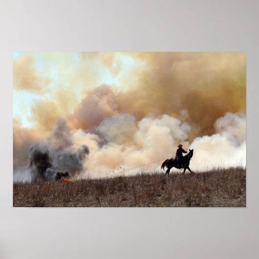 Poster Éleveur de bétail du Kansas lançant un incendie co (Devant)