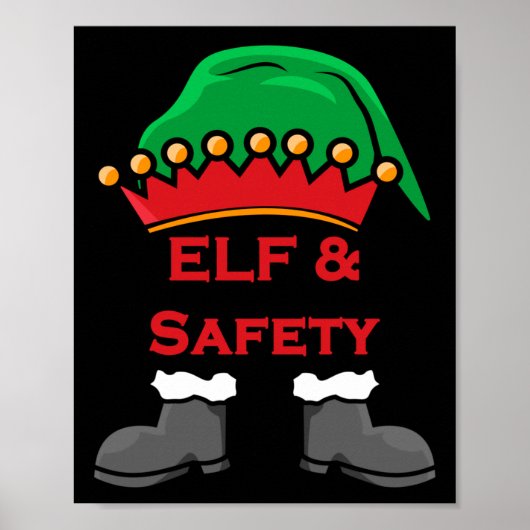 Poster Elf And Safety, Funny Health &amp; Safety Elf Long (Devant)
