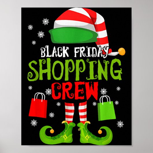 Poster Elf Christmas Black Shopng Funny Friday Shopng Cre (Devant)