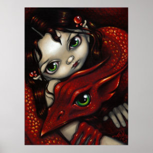 Poster Elf Maiden et son dragon ART IMPRIMER