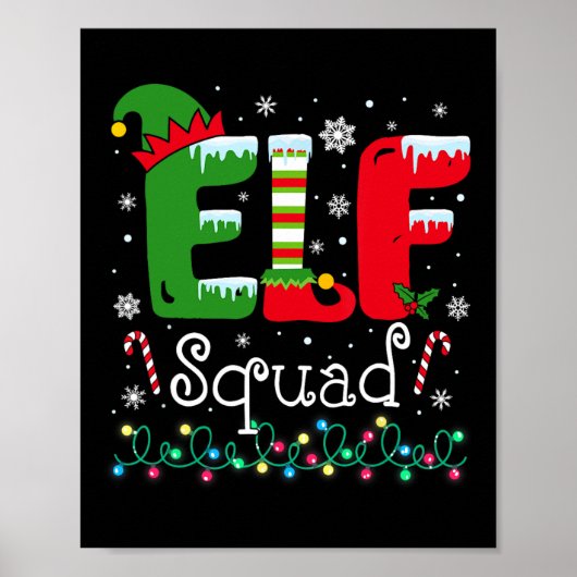 Poster Elf Squad Amusant Elf Famille Noël Correspondant P (Devant)