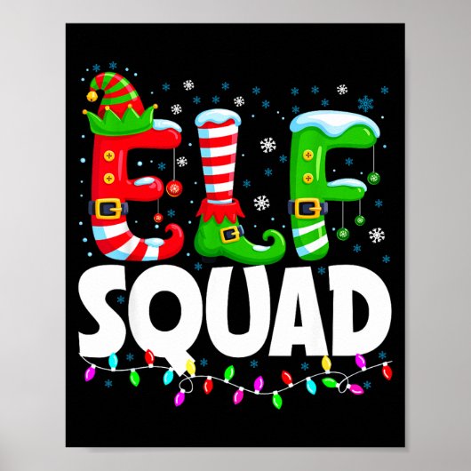Poster Elf Squad Christmas Family Matching Xmas Pajamas (Devant)