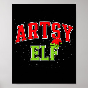 Poster Elfe Artistique Noël Famille Groupe Assorti Xmas A