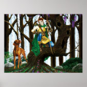 Poster Elfe de fantasy Archer Vizsla Forêt enchantée (Devant)