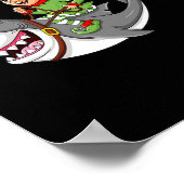 Poster Elfe équitation requin Noël Garçons Filles Enfants (Coin)