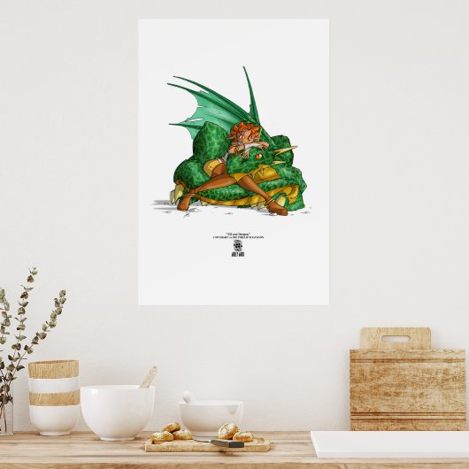 Poster Elfe et Dragon (Cuisine)