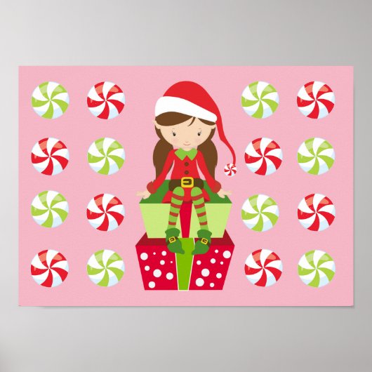 Poster Elfe femelle avec bonbons (Devant)