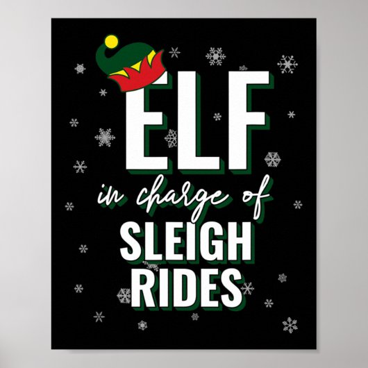 Poster Elfe Responsable De Sleigh Rides Vacances Noël Ma (Devant)
